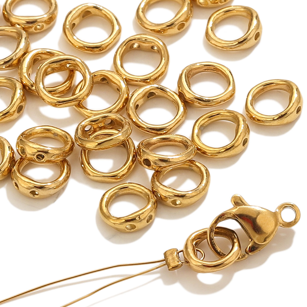 Jewelry Making Accessories - ตัวเชื่อมปลายสายสแตนเลส 20 ชิ้น สำหรับงานประดิษฐ์เครื่องประดับ สร้อยข้อมือ สร้อยคอ
