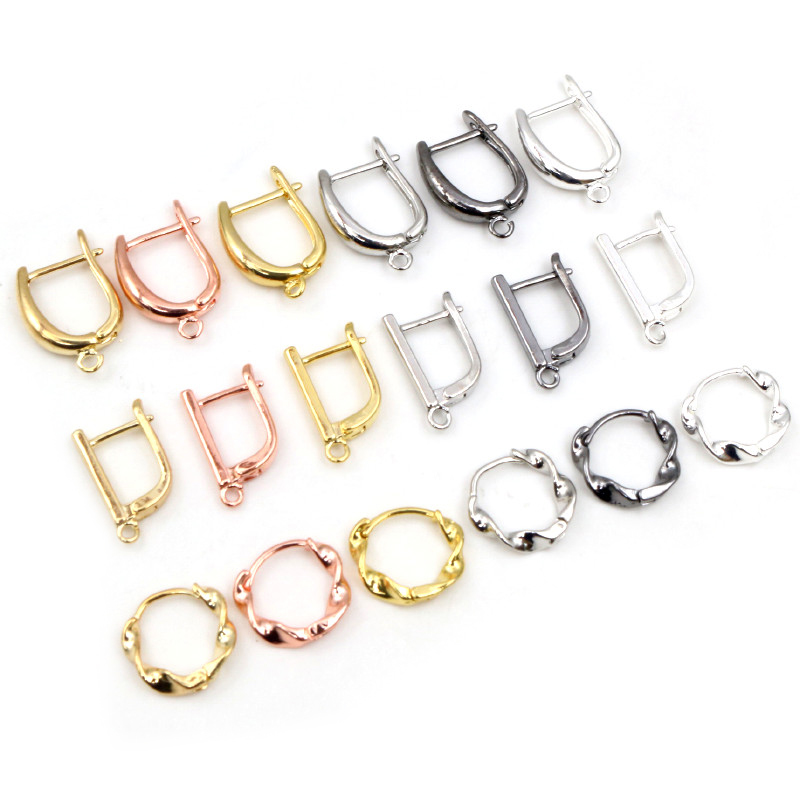 Jewelry Making With Copper Wire - 10ชิ้นสีทองฝรั่งเศสต่างหูตะขอก้านเปิดหลังห่วงการตั้งค่าสำหรับ DIY ต่างหูคลิปจับมือเครื่องประดับทำอุปกรณ์เสริม