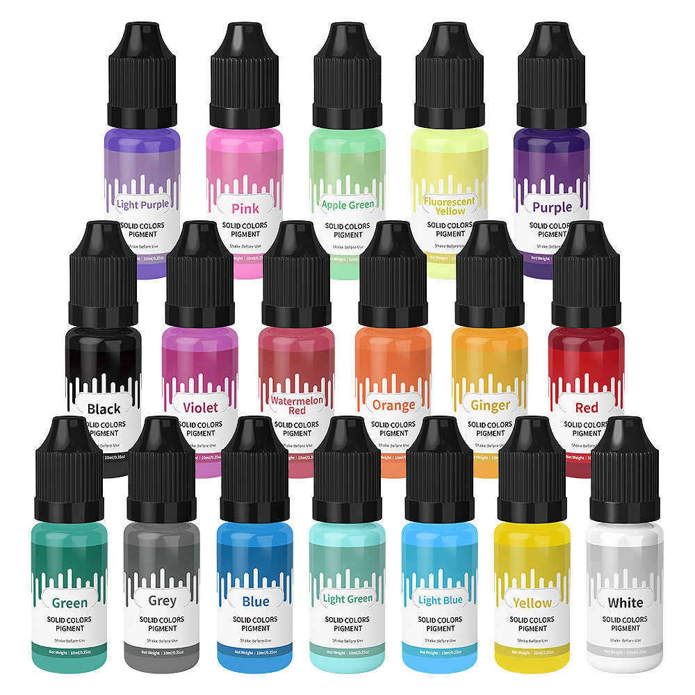 Jewelry Making Tools List - 18 สี 10ml Macaron สีพาสเทลสีเรซิ่นเม็ดสีผิวมันของเหลวย้อม DIY