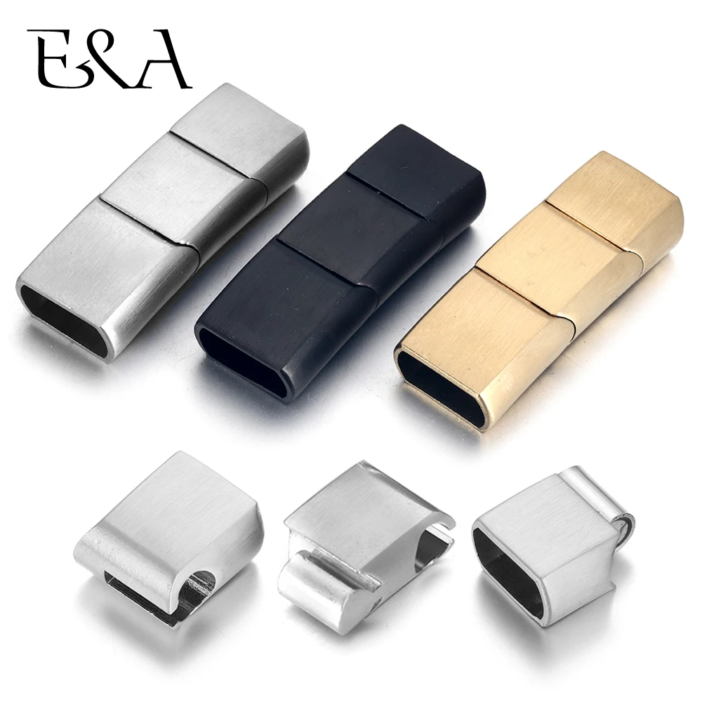 Jewelry Making Metal Supplies - ขยายสแตนเลสสตีลสามชิ้นส่วนแม่เหล็ก Clasps 12*6 มม.8*5 มม.สําหรับสร้อยข้อมือหนัง DIY