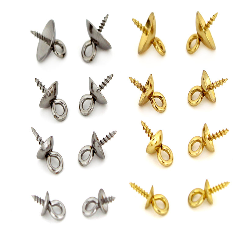 Jewelry Making Metal Supplies - ตะขอเกี่ยวสแตนเลส 20 ชิ้น แบบเกลียว สำหรับร้อยลูกปัด ครึ่งเจาะรู