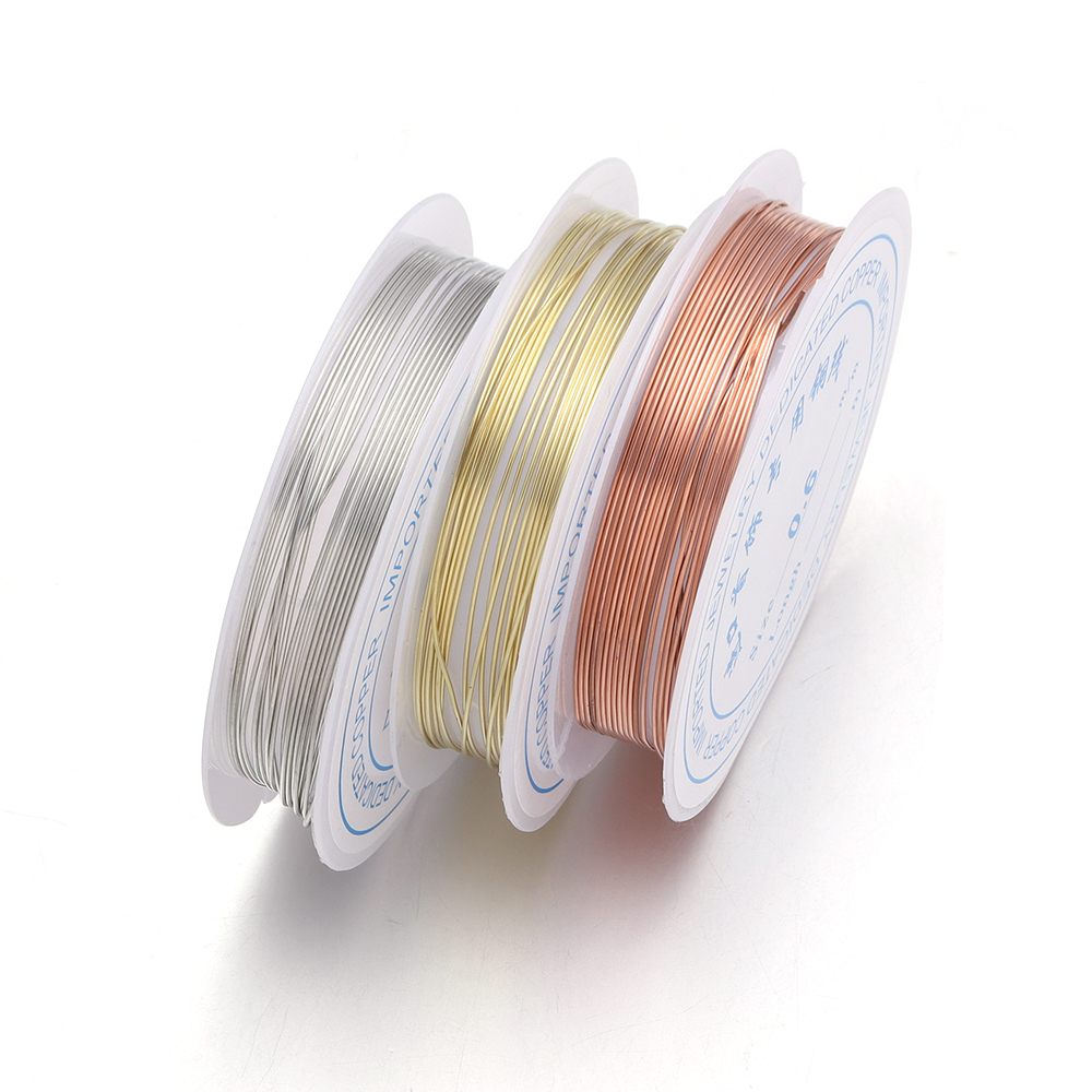 Jewelry Making With Copper Wire - ลวดทองแดงขนาด 0.2/0.25/0.3/0.4/0.5/0.6/0.7/0.8/1 มม. 1 ม้วน สำหรับงานประดิษฐ์เครื่องประดับ