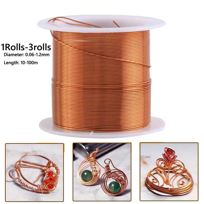 Jewelry Making With Copper Wire - 1-3 ม้วนทองแดงอ่อนสําหรับ Electroculture สวน 0.06-1.2 มม.เครื่องประดับทําประดับด้วยลูกปัดเครื่องประดับทําด้วยมือทํา