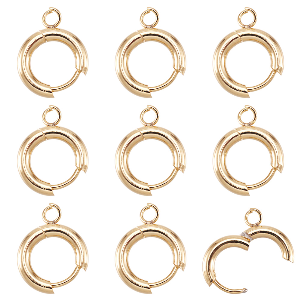 Jewelry Making Metal Supplies - ตะขอเกี่ยวต่างหูสแตนเลส 201 จำนวน 10 ชิ้น แบบวงกลม