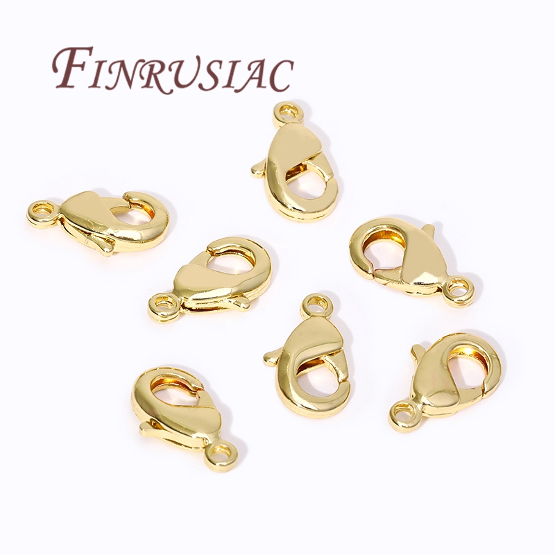Jewelry Making Accessories - ตัวล็อกแบบก้ามปูชุบทอง 18K สำหรับสร้อยข้อมือ, ตัวล็อกแบบสปริงสำหรับเครื่องประดับ, อุปกรณ์ทำเครื่องประดับ DIY,