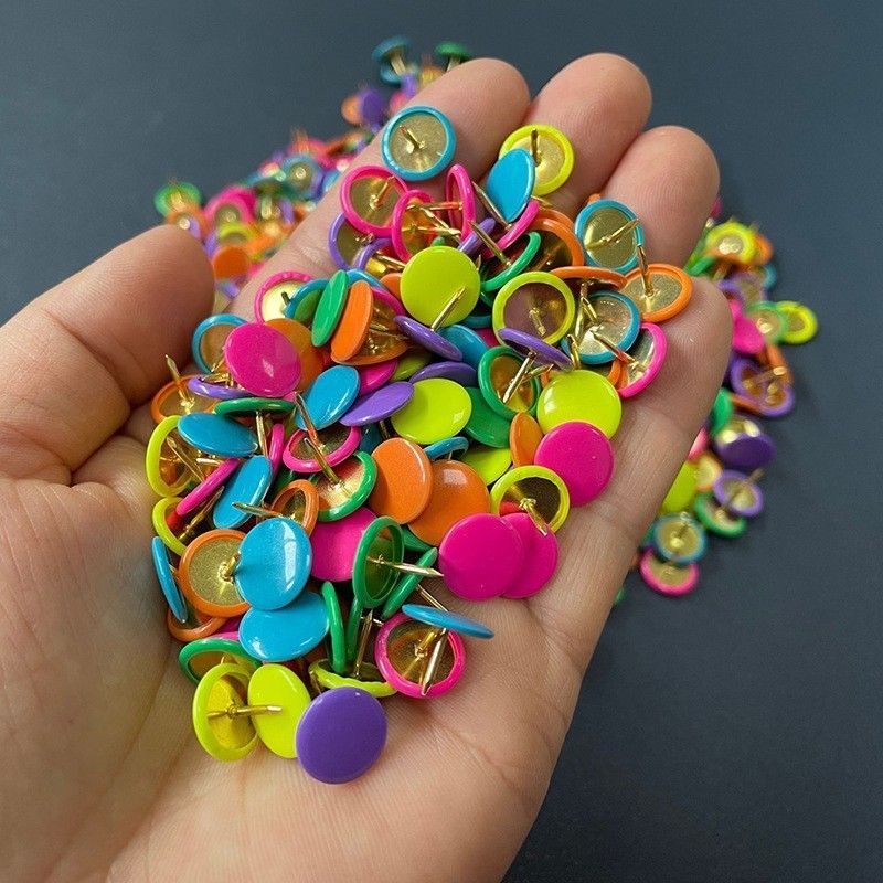 Head Pin Assorted - หมุดติดกระดานหัวกลม 180 ชิ้น, ปลายเข็มเหล็กคม, กระดานประกาศสำนักงาน, ใช้ทำเครื่องหมายตำแหน่งแผนที่,