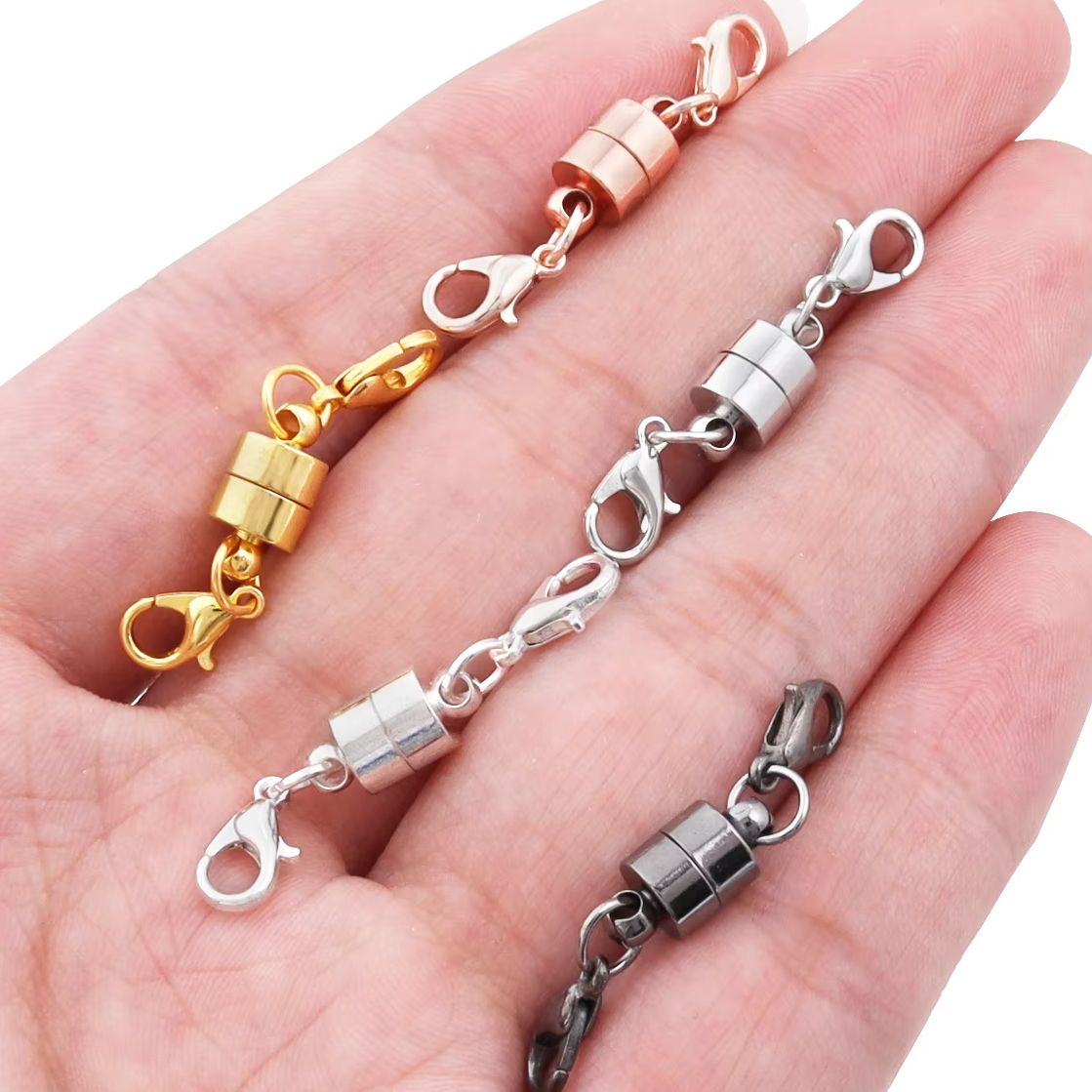 Jewelry Making Accessories - ตัวล็อคแม่เหล็ก 5 ชุด/ชุด พร้อมตัวล็อคแบบก้ามปู สำหรับทำเครื่องประดับ DIY