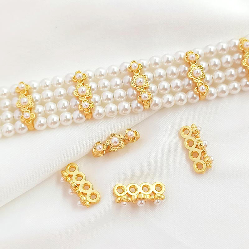 Jewelry Making For Dummies - 5ชิ้น Dummy ทองสี่หัวเข็มขัดลูกปัดใช้สำหรับ DIY เครื่องประดับสร้อยคอสร้อยข้อมือตำแหน่ง Spacer