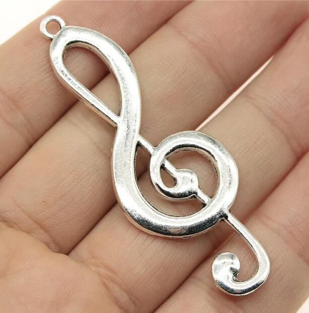 Jewelry Making Notes - 2 ชิ้น จี้โน้ตดนตรีขนาดใหญ่ 61x22 มม. สำหรับทำเครื่องประดับ