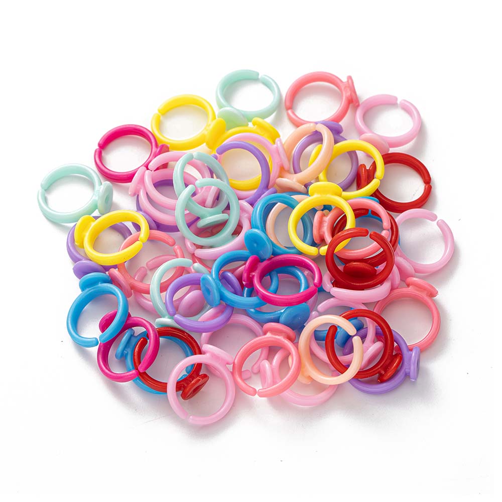 Jewelry Making 4 Year Old - 100 ชิ้นพลาสติกใสแหวนปรับฐานสําหรับเด็กทารกขนาดเล็กเด็ก 9 มิลลิเมตร Blank Finger
