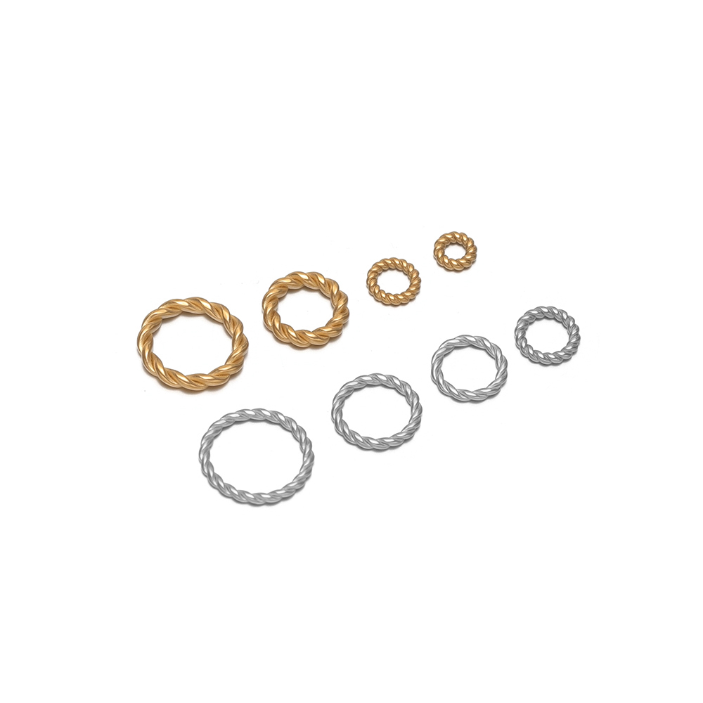 Jewelry Making Closed Jump Rings - 20-50 ชิ้น ตัวเชื่อมวงกลมแบบเกลียวทำจากสแตนเลสสตีลชุบทอง 18K ห่วงวงกลมแบบปิด สำหรับทำสร้อยคอ
