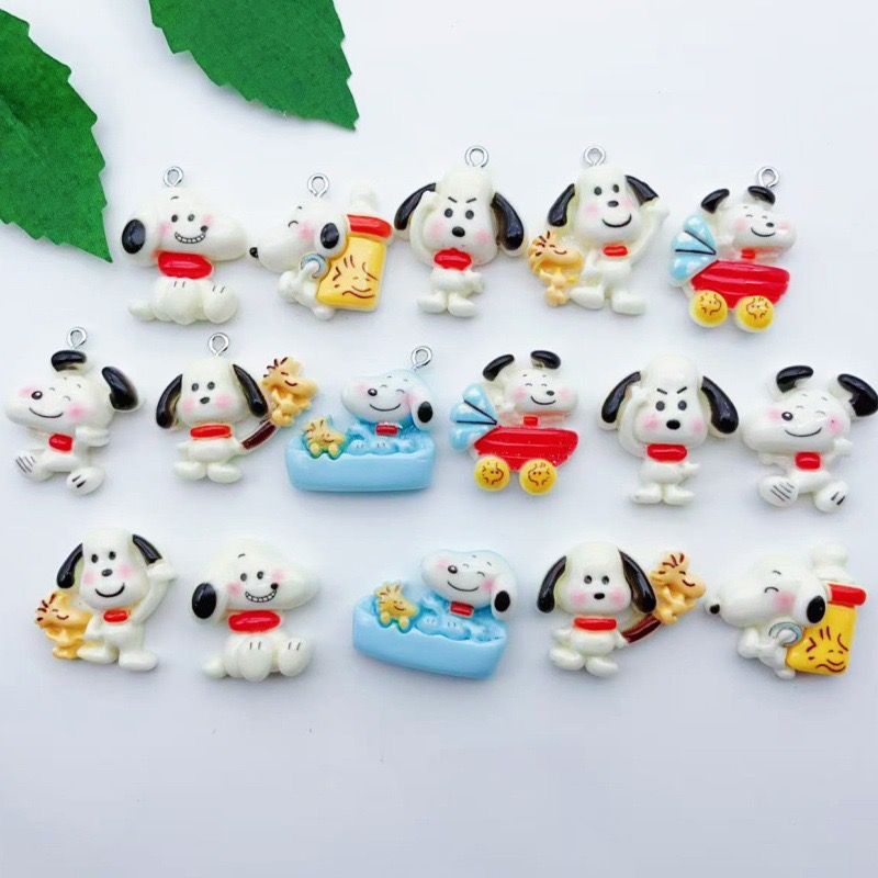 Jewelry Making Accessories - จี้รูปสุนัขการ์ตูนเรซิ่น 12 ชิ้น, ต่างหูทำเอง DIY, อุปกรณ์เสริมพวงกุญแจ