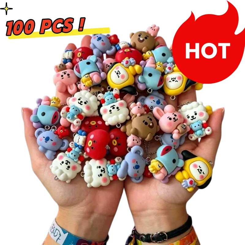 Jewelry Making Accessories - ชุด 7 ชิ้น BT21 ชาร์มการ์ตูนเรซิน อุปกรณ์