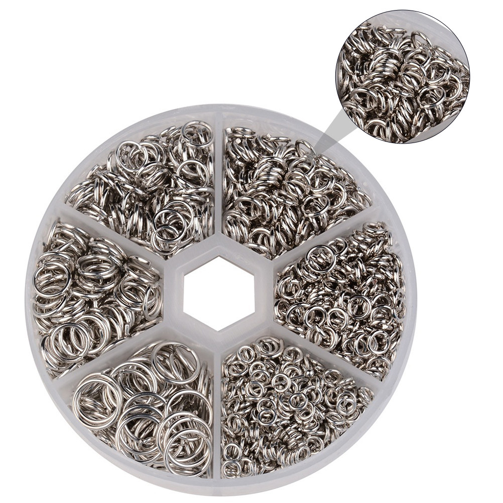 Jump Ring Assorted - ชุดอุปกรณ์ทำเครื่องประดับ DIY 1 ชุด ประกอบด้วยห่วงกลมเหล็กคุณภาพสูง ขนาดหลากหลาย