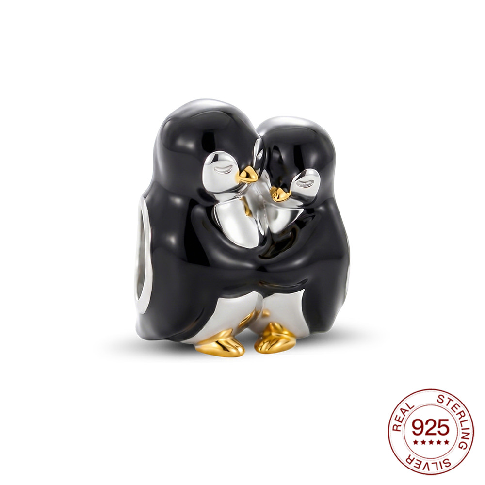 Jewelry Making 4 Year Old - ชาร์มเงินแท้ 925 รูปเพนกวินน่ารัก แม่และลูก สำหรับทำเครื่องประดับ สร้อยข้อมือ