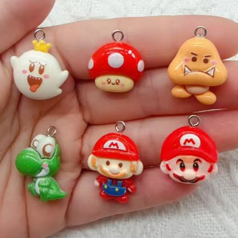 Jewelry Making Accessories - จี้การ์ตูนเรซิน 10 ชิ้น, อุปกรณ์ทำเครื่องประดับ DIY, ต่างหู,