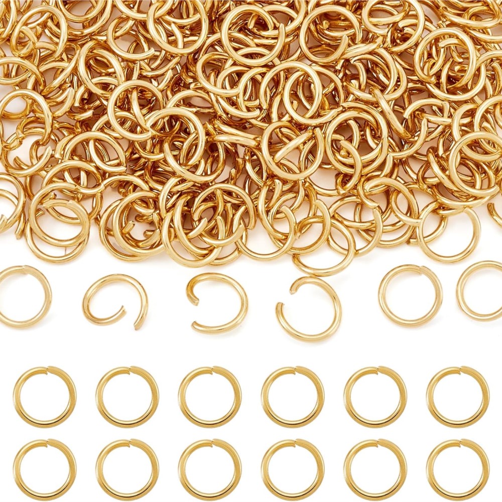 Jewelry Making Closed Jump Rings - 200/400 ชิ้น ห่วงโลหะสีทองแบบเปิด ห่วงวงแหวนแบบแยก สำหรับงาน DIY
