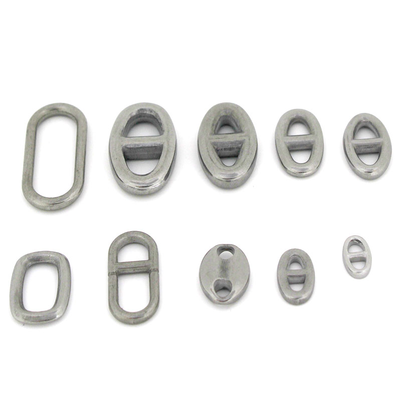 Jewelry Making Metal Supplies - ตัวเชื่อมต่อรูปไข่สองรู สแตนเลส 10 ชิ้น อุปกรณ์ทำเครื่องประดับ