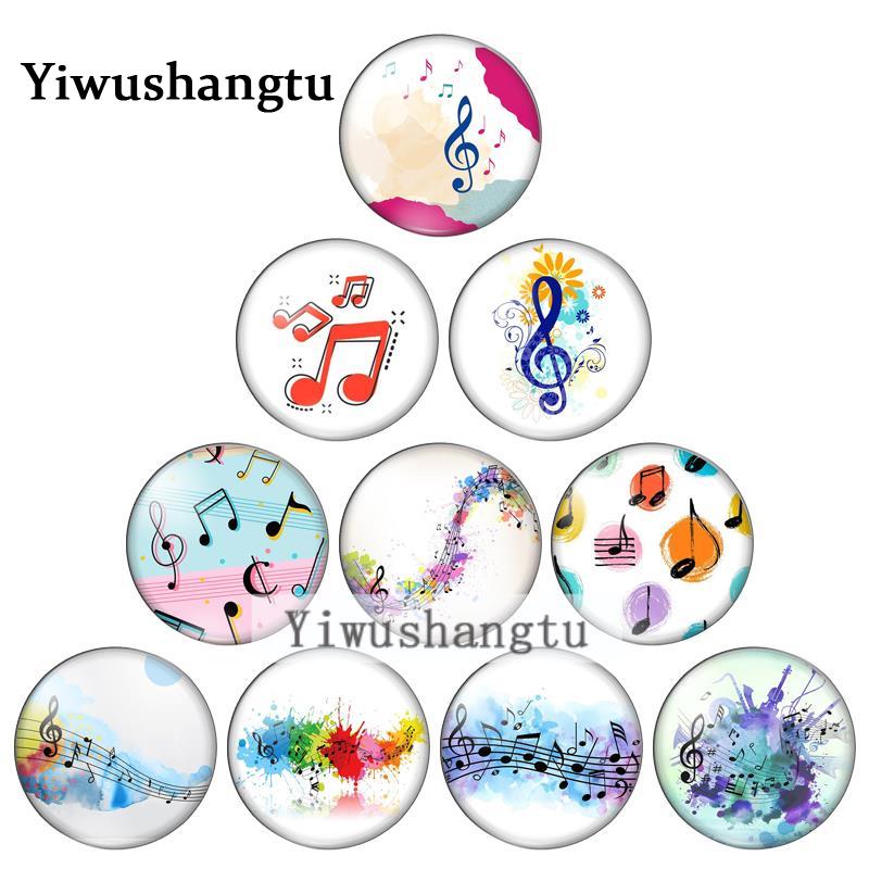 Jewelry Making Notes - สวย Musical Note ภาพ10มม./12มม./18มม./20มม./25มม.Photo แก้ว Cabochon