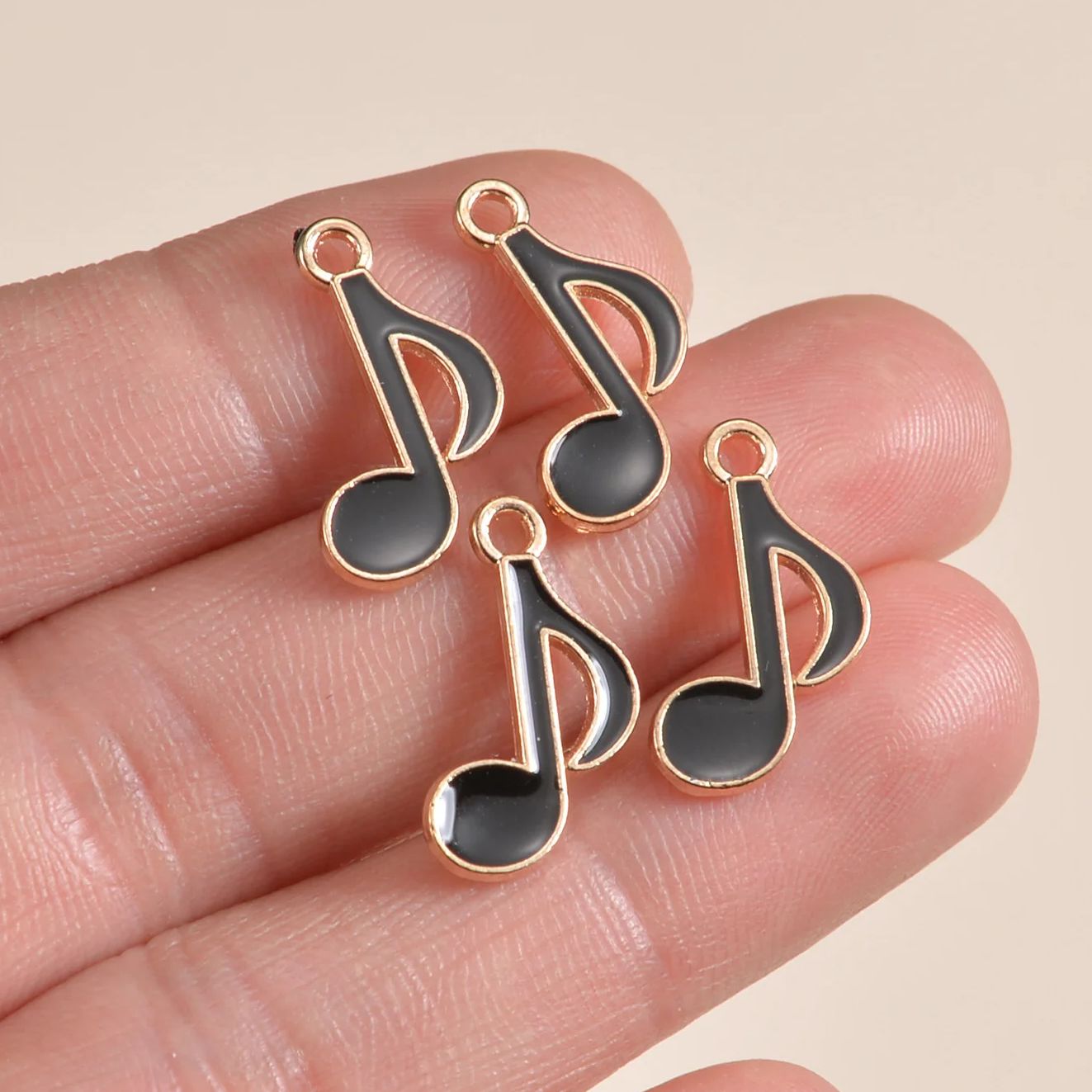 Jewelry Making Notes - 50pcs 12x20 มม.น่ารักเคลือบ Musical Note Charms