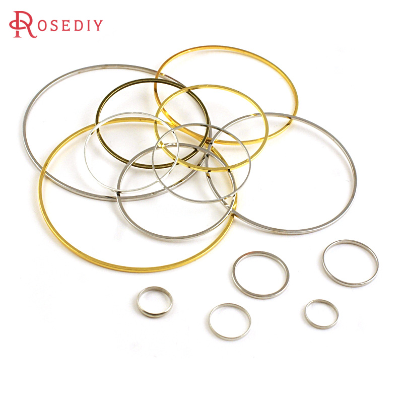 Jewelry Making Closed Jump Rings - แหวนทองเหลืองทรงกลมแบบปิด ขนาดเส้นผ่านศูนย์กลาง 8 มม. ถึง 80