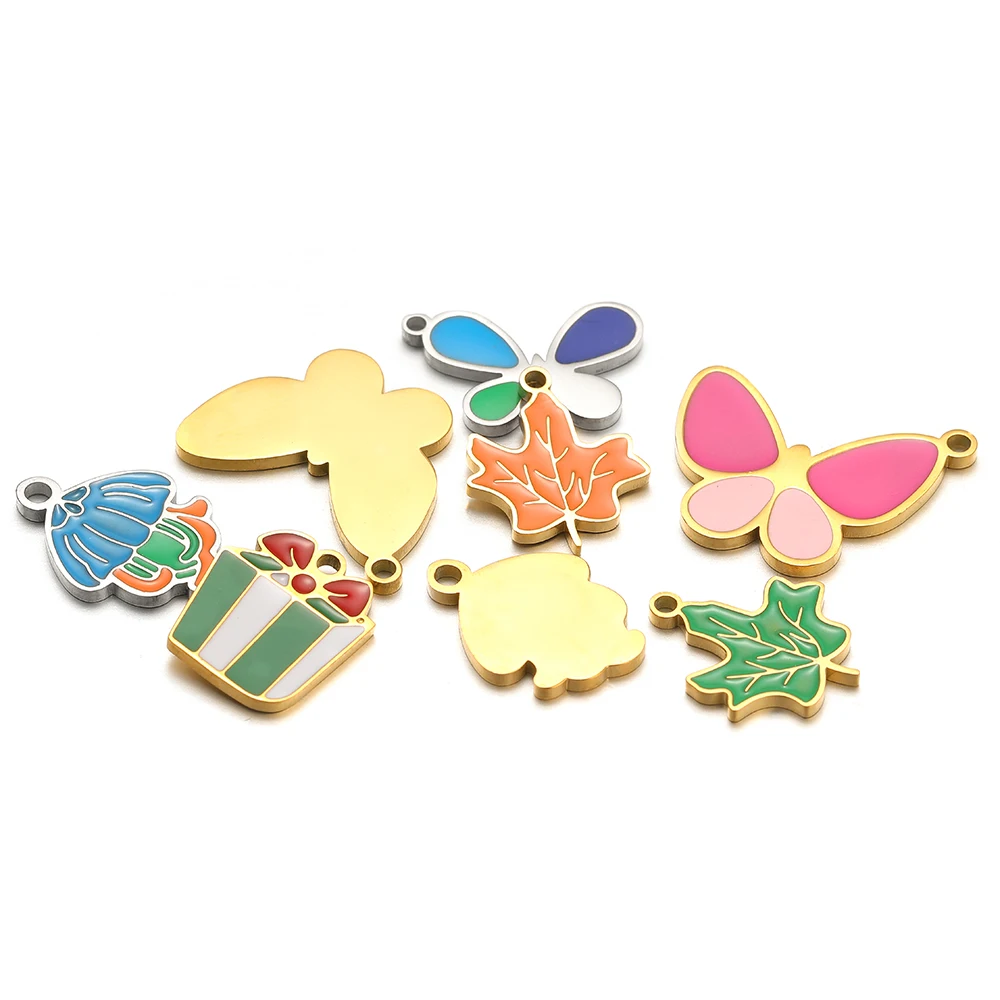 5pcs สแตนเลสสตีลผีเสื้อ Leaf H - Jewelry Making 4 Year Old บทวิจารณ์และราคา
