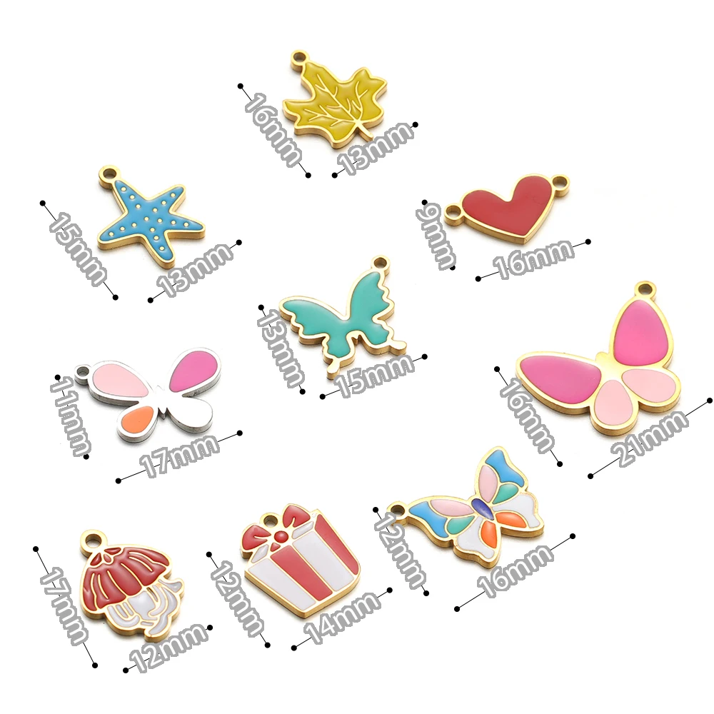 5pcs สแตนเลสสตีลผีเสื้อ Leaf H - Jewelry Making 4 Year Old บทวิจารณ์และราคา