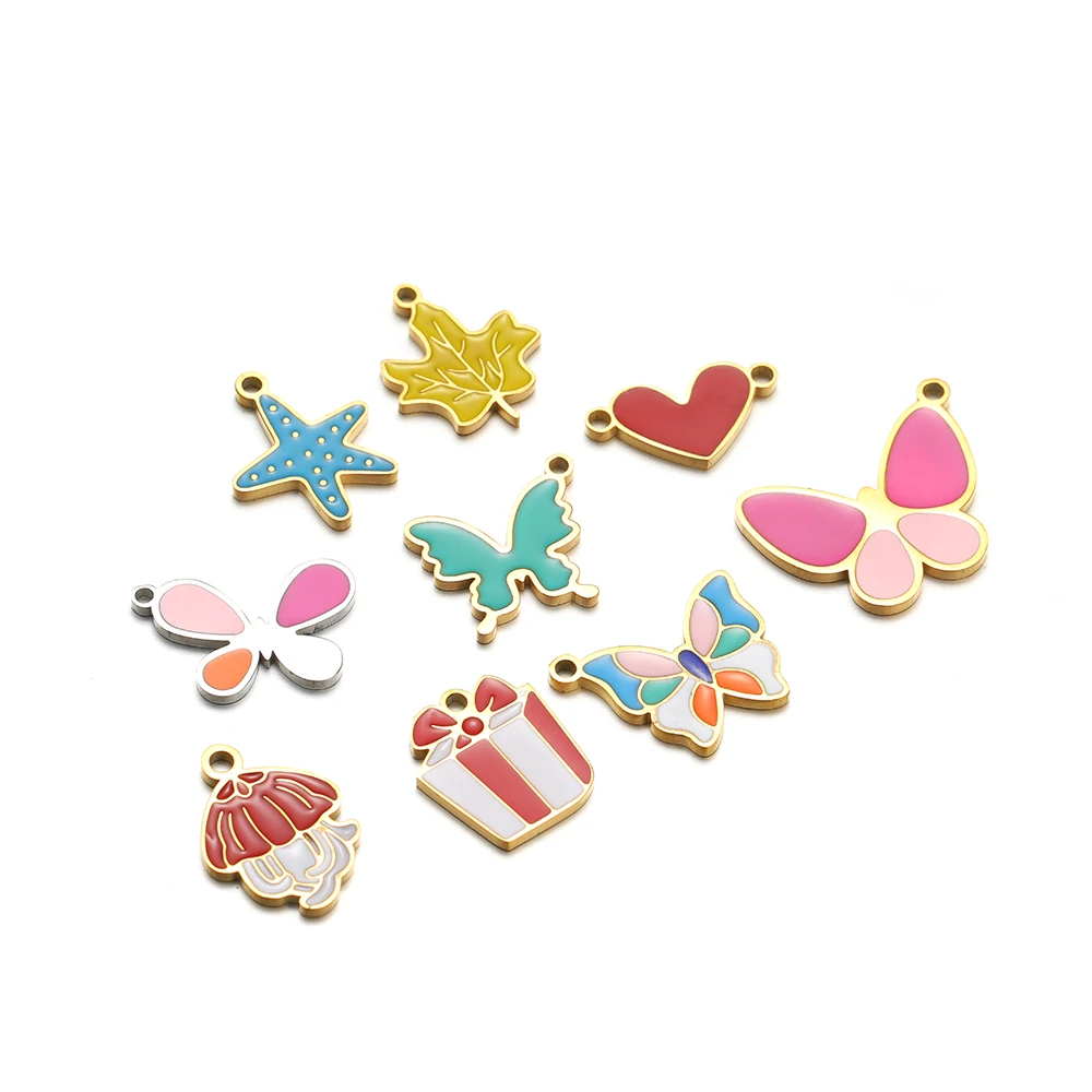 5pcs สแตนเลสสตีลผีเสื้อ Leaf H - Jewelry Making 4 Year Old บทวิจารณ์และราคา
