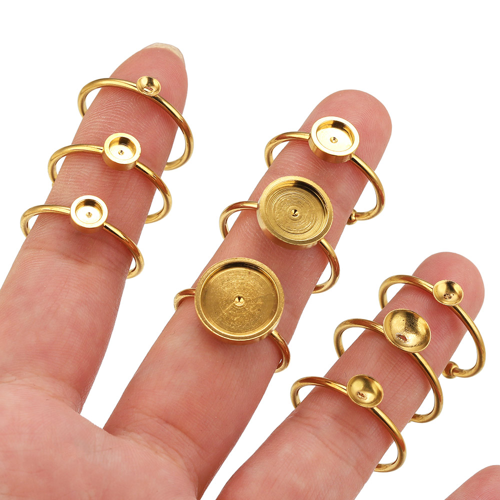 ฐานแหวนสแตนเลสทรงกลมแบบปรับได้ - Jewelry Making Stones บทวิจารณ์และราคา