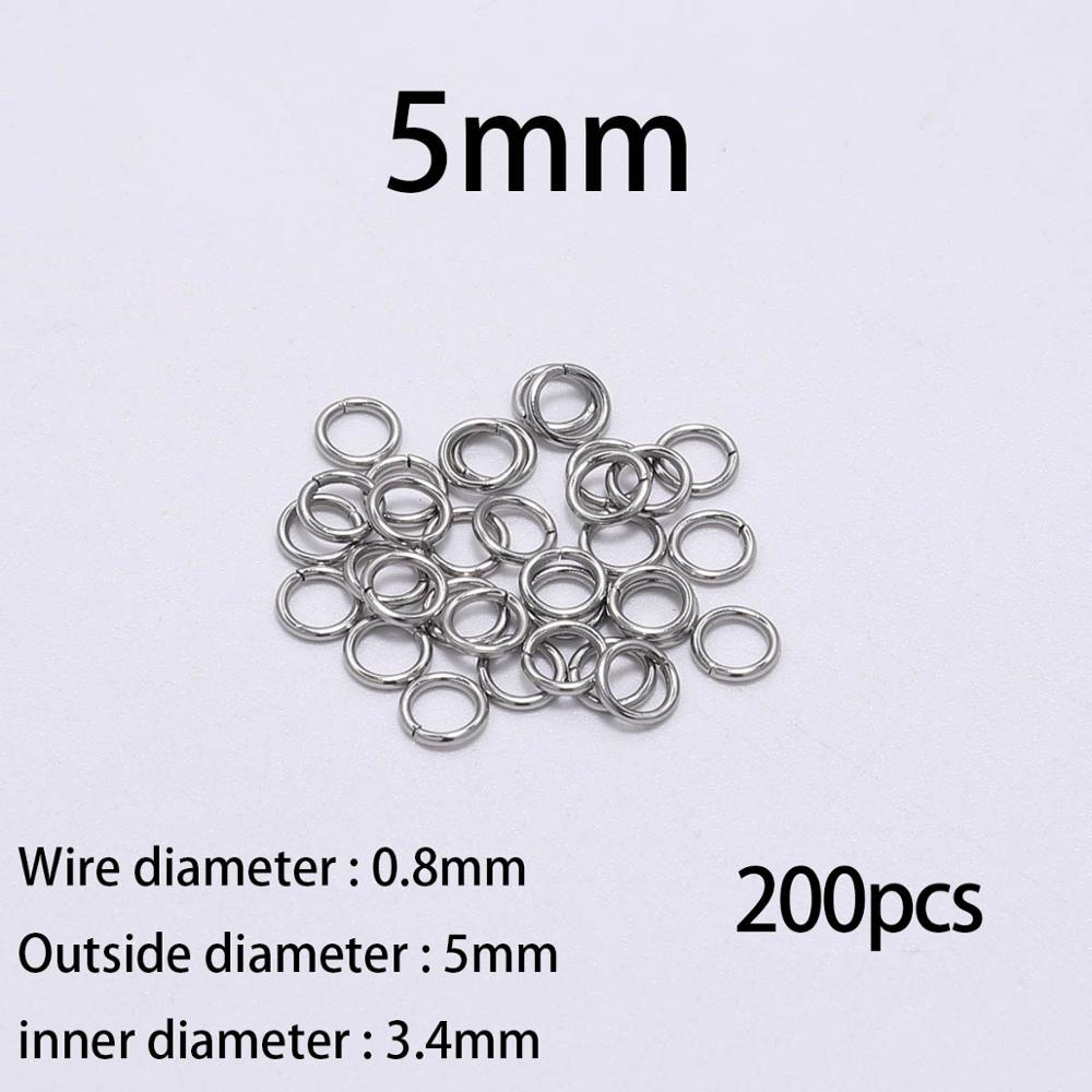 100-200 PCS 3-15 มม.สแตนเลส DI - Jump Ring Assorted บทวิจารณ์และราคา