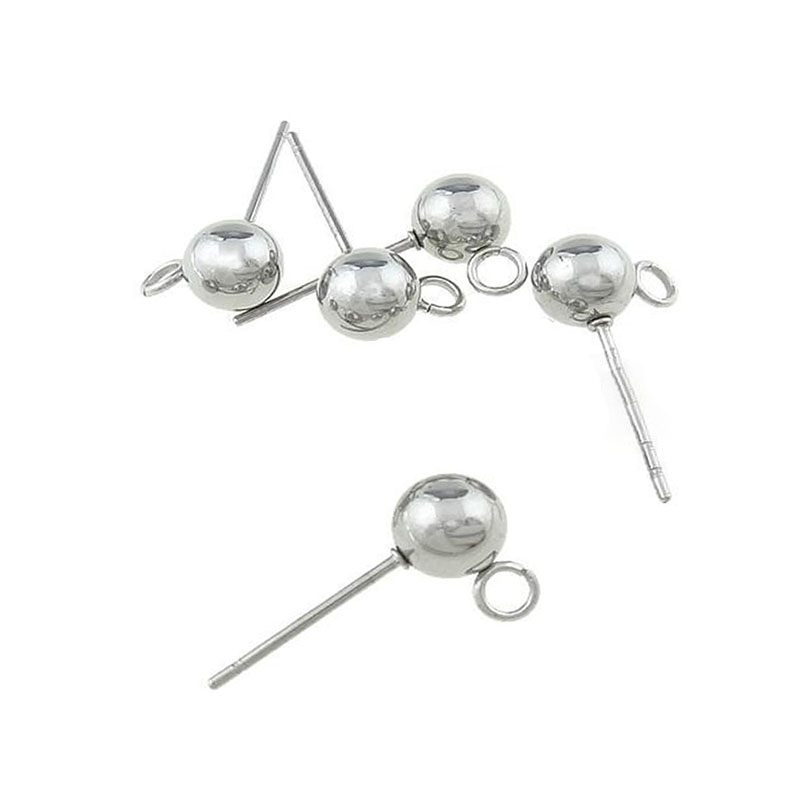 ต่างหูแบบหมุดกลมสแตนเลส 20 ชิ้ - Jewelry Making Accessories บทวิจารณ์และราคา