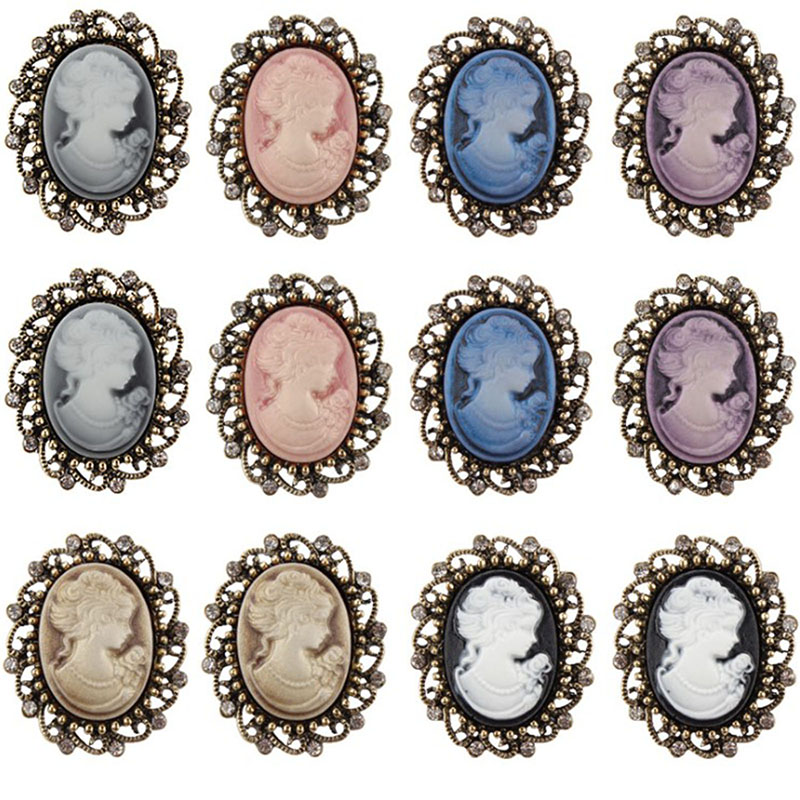 Vintage Queen 'S Cameo ความงาม - Head Pin Assorted บทวิจารณ์และราคา