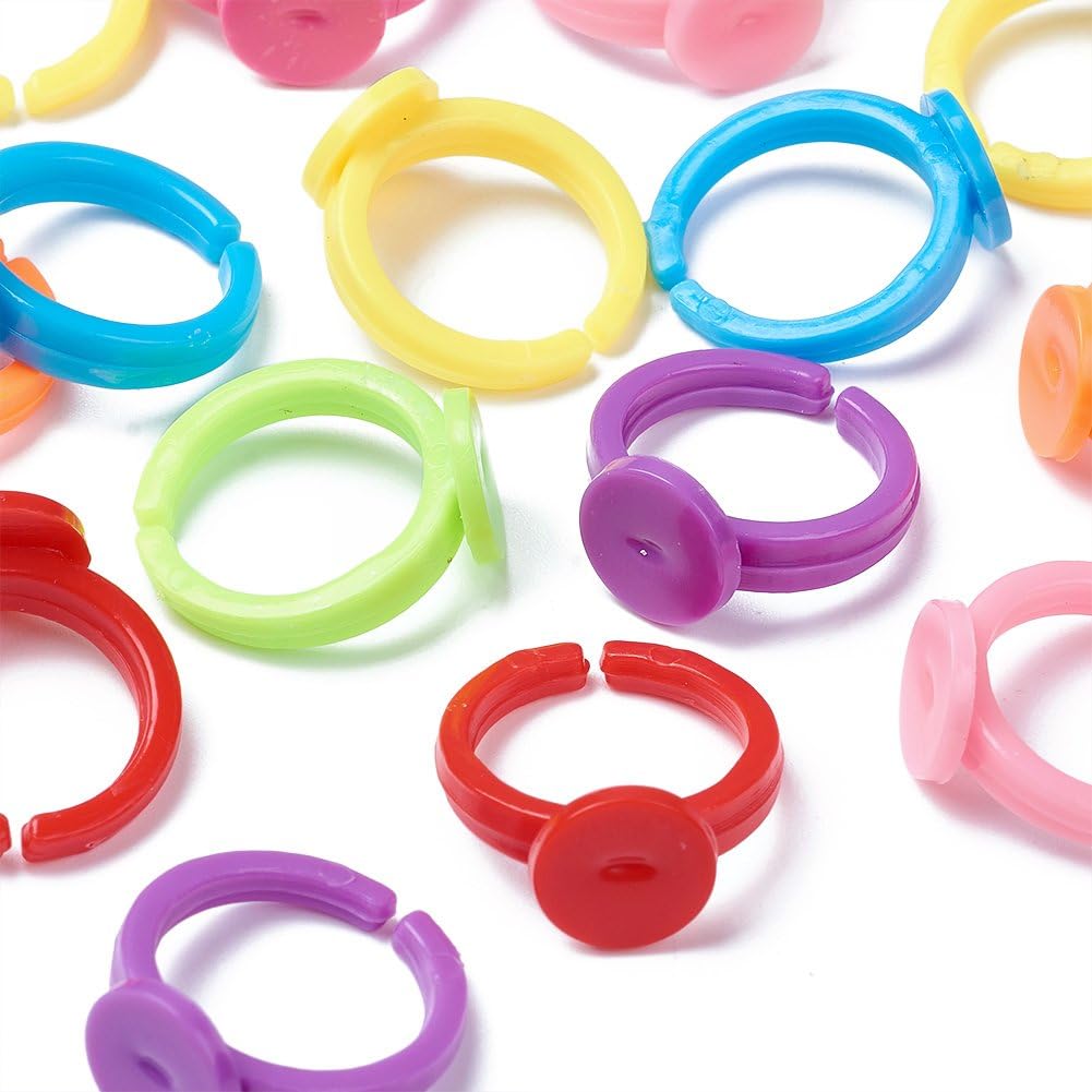 100 ชิ้นพลาสติกใสแหวนปรับฐานสํ - Jewelry Making 4 Year Old บทวิจารณ์และราคา