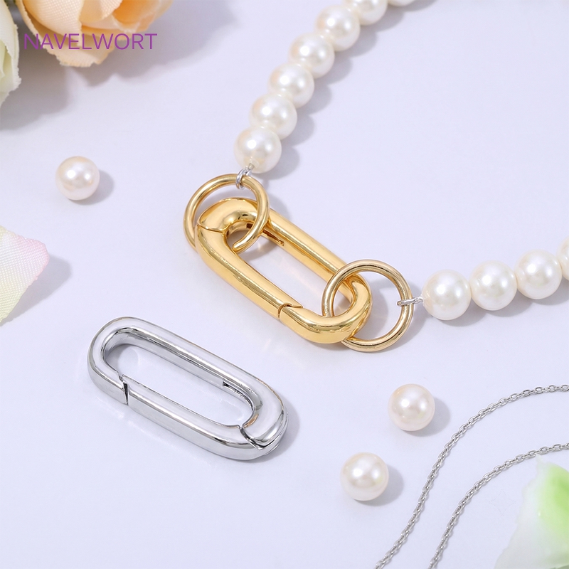 ตัวล็อคแบบสปริงรูปวงรีชุบทอง 1 - Jewelry Making Metal Supplies บทวิจารณ์และราคา