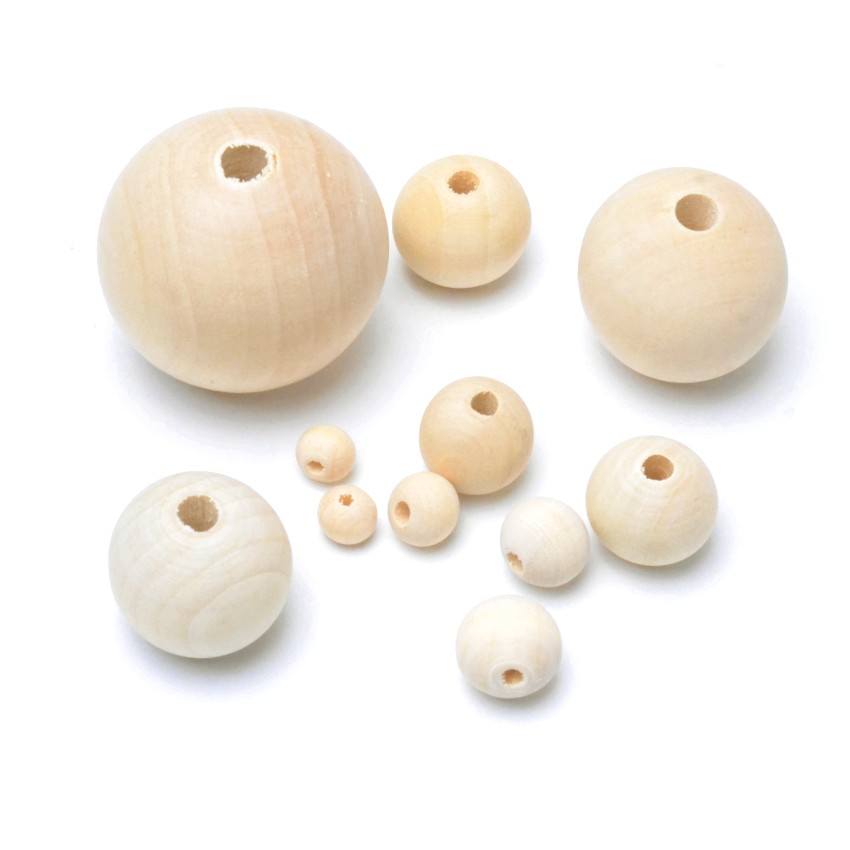 เลือกขนาด 4-40 มม.ลูกปัดไม้ธรร - Jewelry Making 4 Year Old บทวิจารณ์และราคา