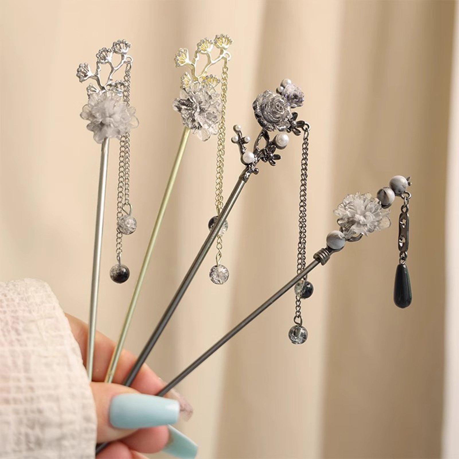 กิ๊บติดผมรูปดอกไม้สุดหรู วัสดุ - Jewelry Making Accessories บทวิจารณ์และราคา