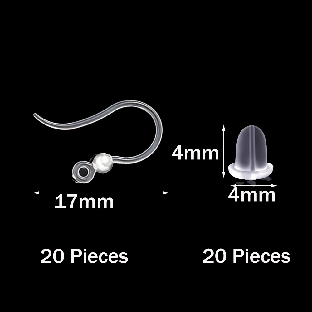 ตะขอเกี่ยวต่างหูพลาสติกใส 40 ช - Jewelry Making Class บทวิจารณ์และราคา