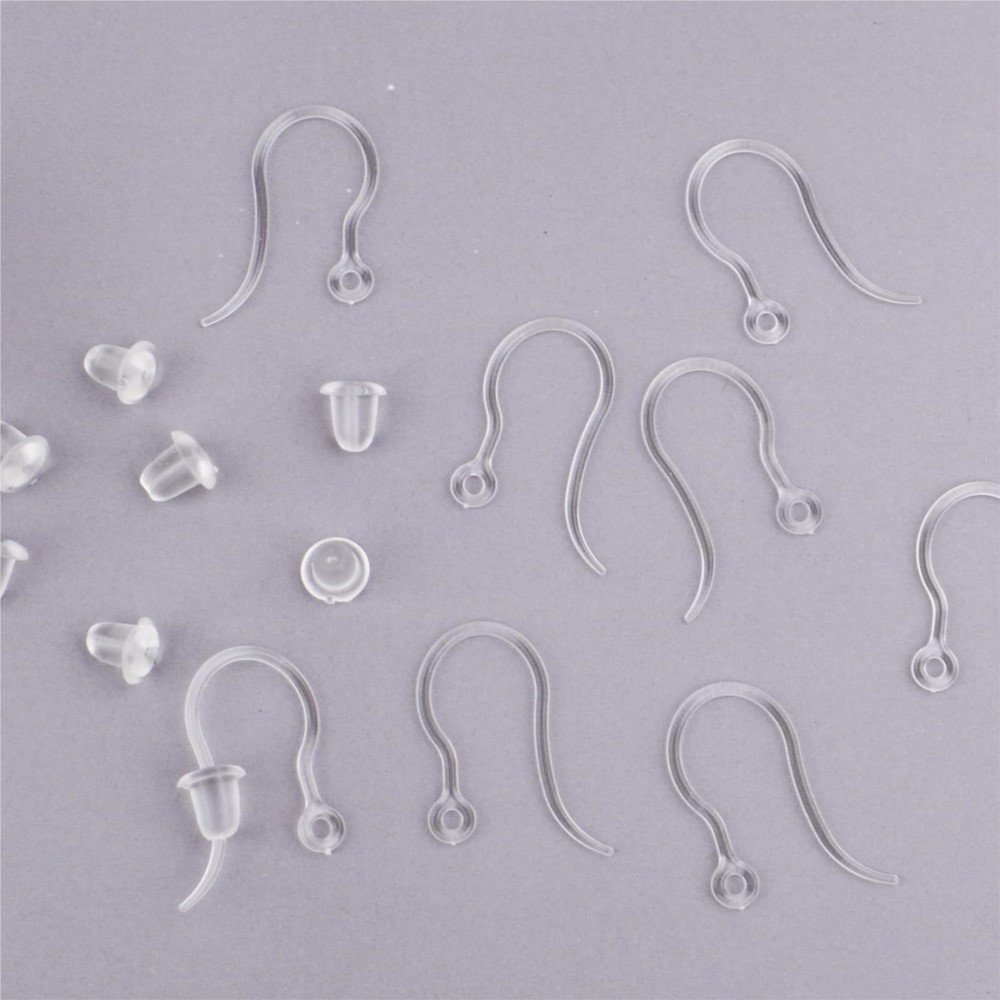 ตะขอเกี่ยวต่างหูพลาสติกใส 40 ช - Jewelry Making Class บทวิจารณ์และราคา
